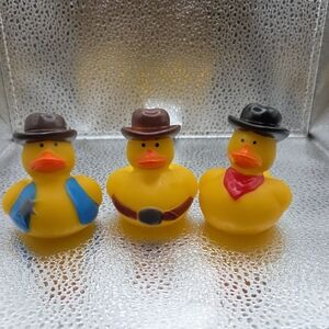 Ducks Cowboy Rubber Set - Yellow #1